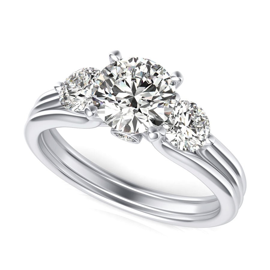 Three Stone Engagement Ring - Jewelry Exchange Center