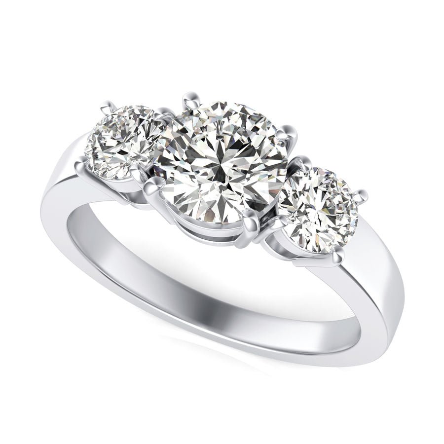 Three Stone Engagement Ring - Jewelry Exchange Center