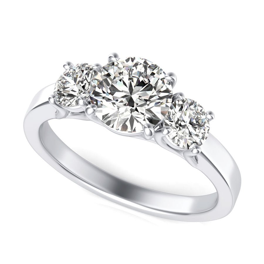 Three Stone Engagement Ring - Jewelry Exchange Center