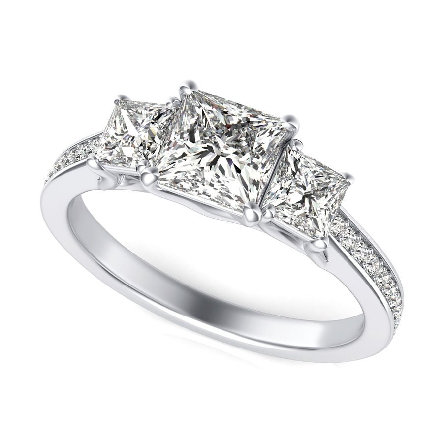 Three Stone Engagement Ring - Jewelry Exchange Center
