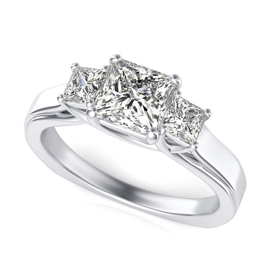 Three Stone Engagement Ring - Jewelry Exchange Center