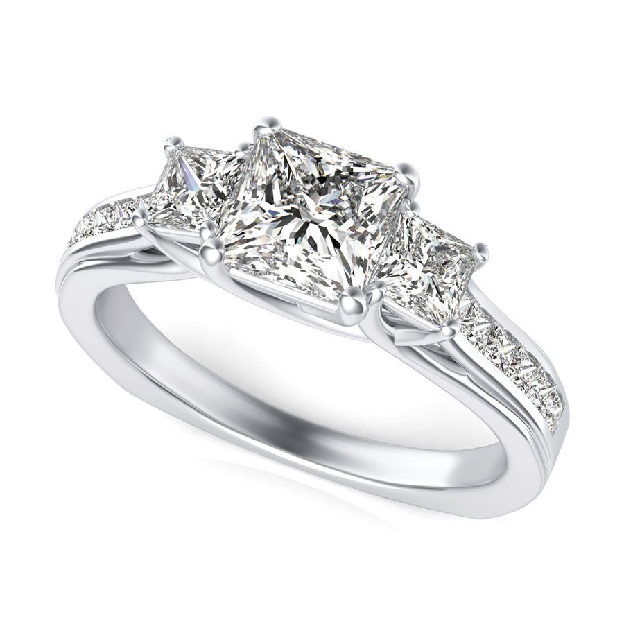 Three Stone Engagement Ring - Jewelry Exchange Center