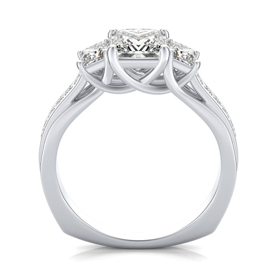 Three Stone Engagement Ring - Jewelry Exchange Center