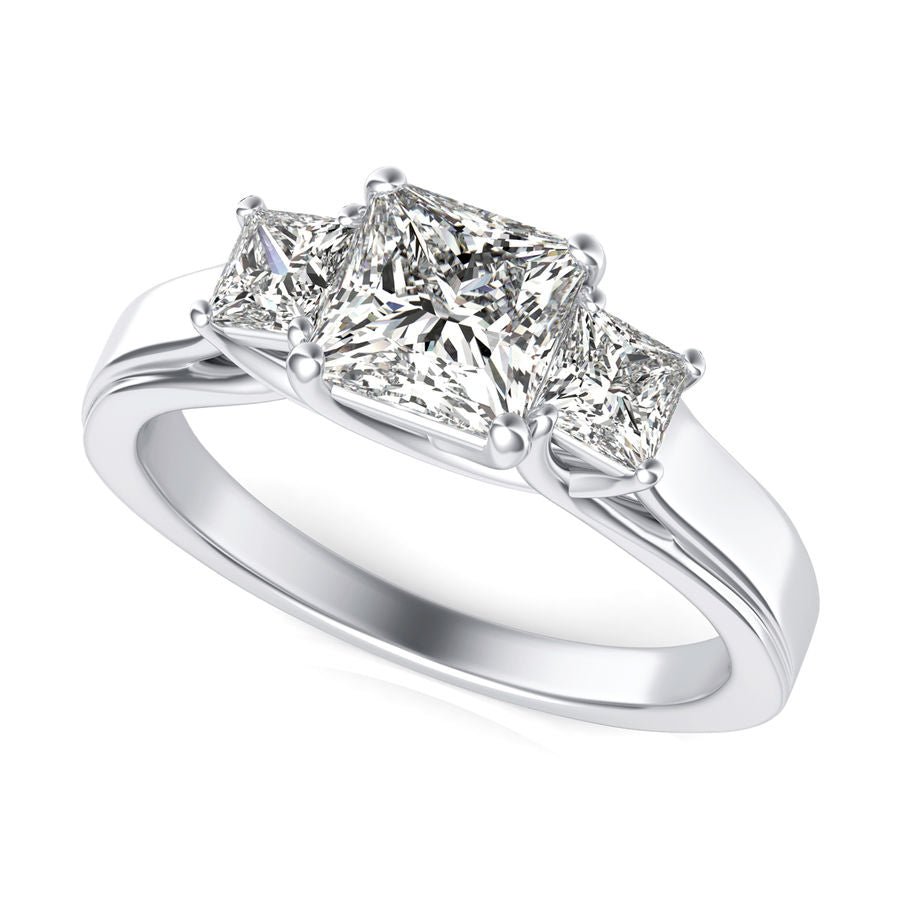 Three Stone Engagement Ring - Jewelry Exchange Center