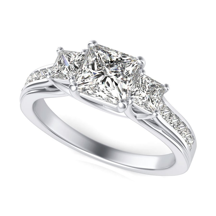 Three Stone Engagement Ring - Jewelry Exchange Center