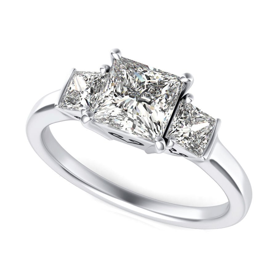 Three Stone Engagement Ring - Jewelry Exchange Center