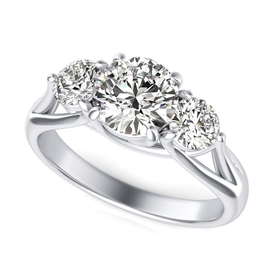 Three Stone Engagement Ring - Jewelry Exchange Center