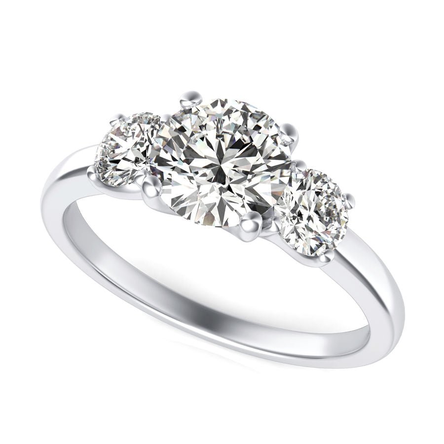 Three Stone Engagement Ring - Jewelry Exchange Center