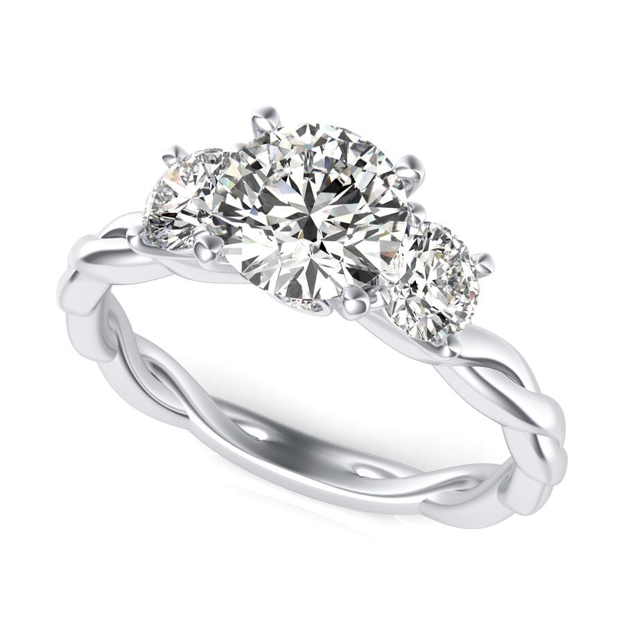 Three Stone Engagement Ring - Jewelry Exchange Center