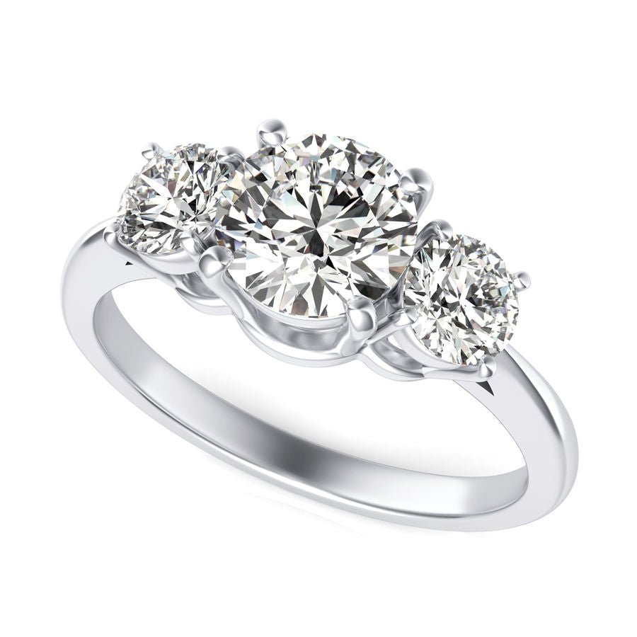 Three Stone Engagement Ring - Jewelry Exchange Center