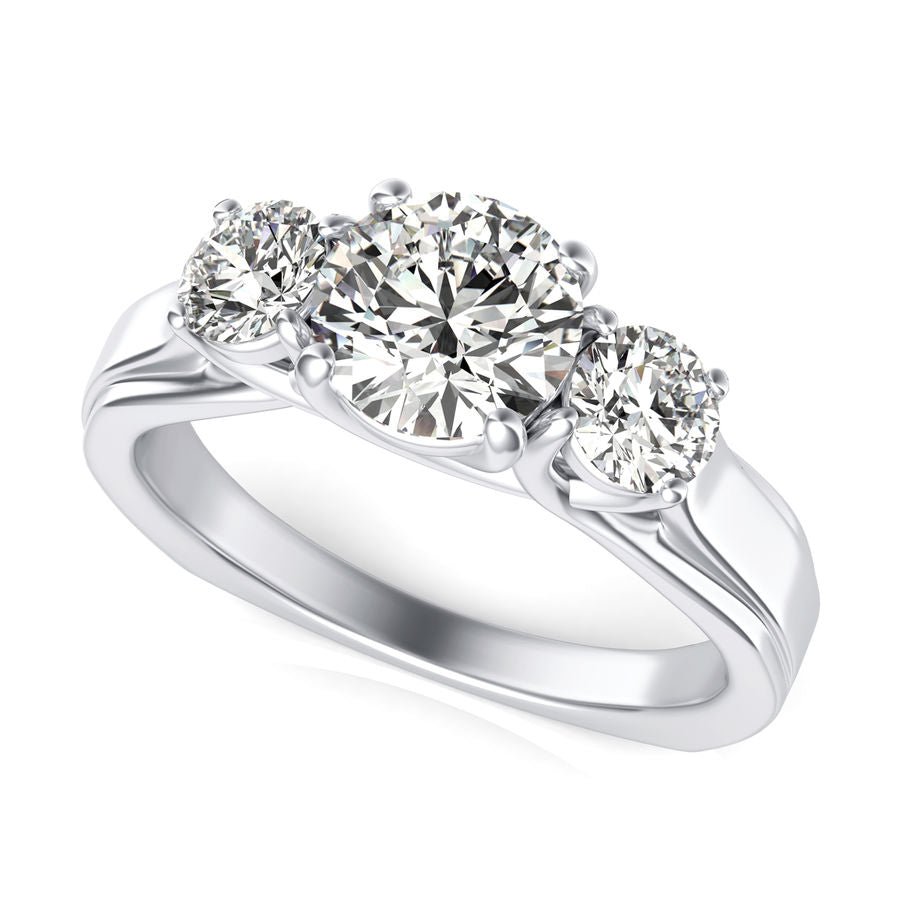 Three Stone Engagement Ring - Jewelry Exchange Center