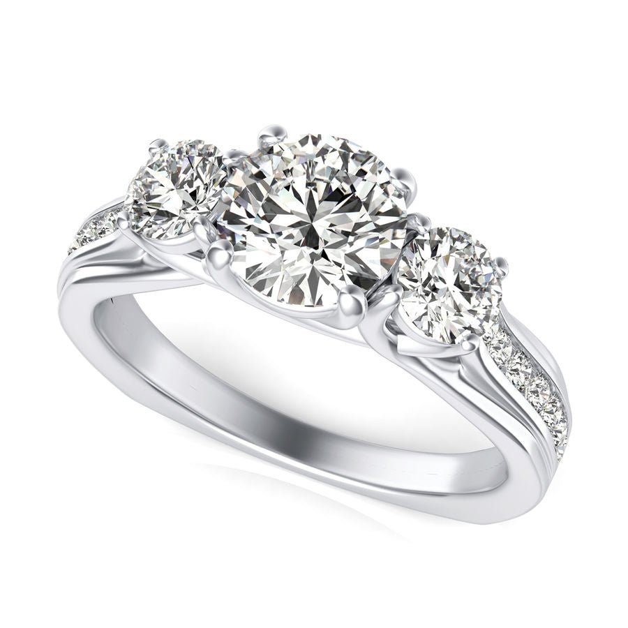 Three Stone Engagement Ring - Jewelry Exchange Center