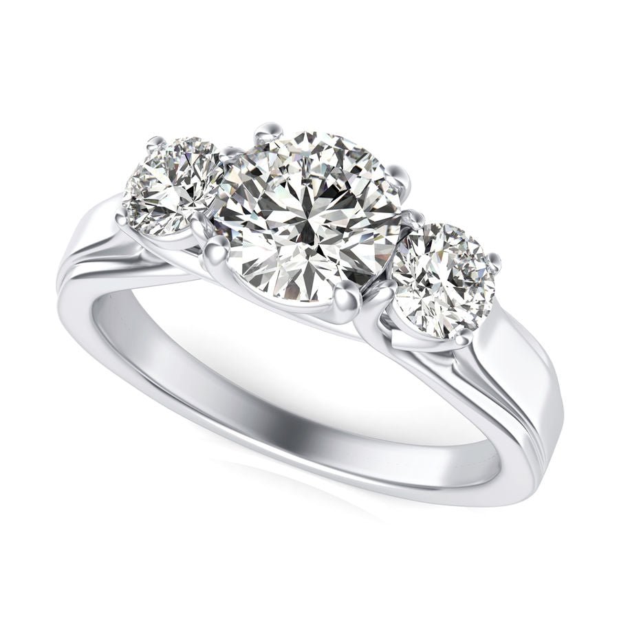 Three Stone Engagement Ring - Jewelry Exchange Center