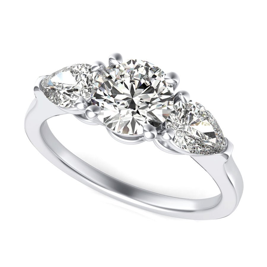 Three Stone Engagement Ring - Jewelry Exchange Center