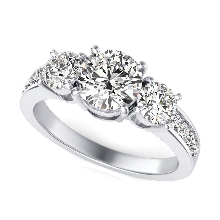 Three Stone Engagement Ring - Jewelry Exchange Center
