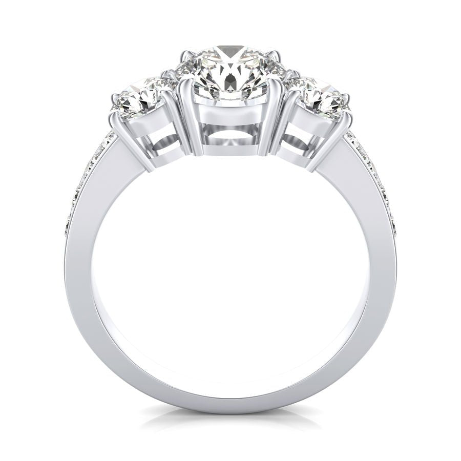 Three Stone Engagement Ring - Jewelry Exchange Center