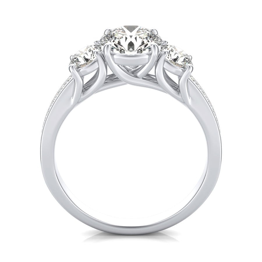 Three Stone Engagement Ring - Jewelry Exchange Center
