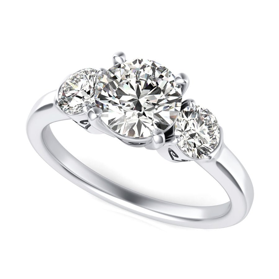Three Stone Engagement Ring - Jewelry Exchange Center