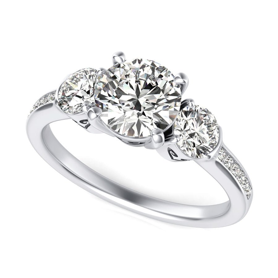 Three Stone Engagement Ring - Jewelry Exchange Center