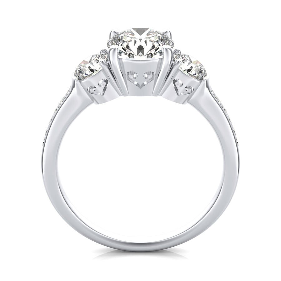 Three Stone Engagement Ring - Jewelry Exchange Center