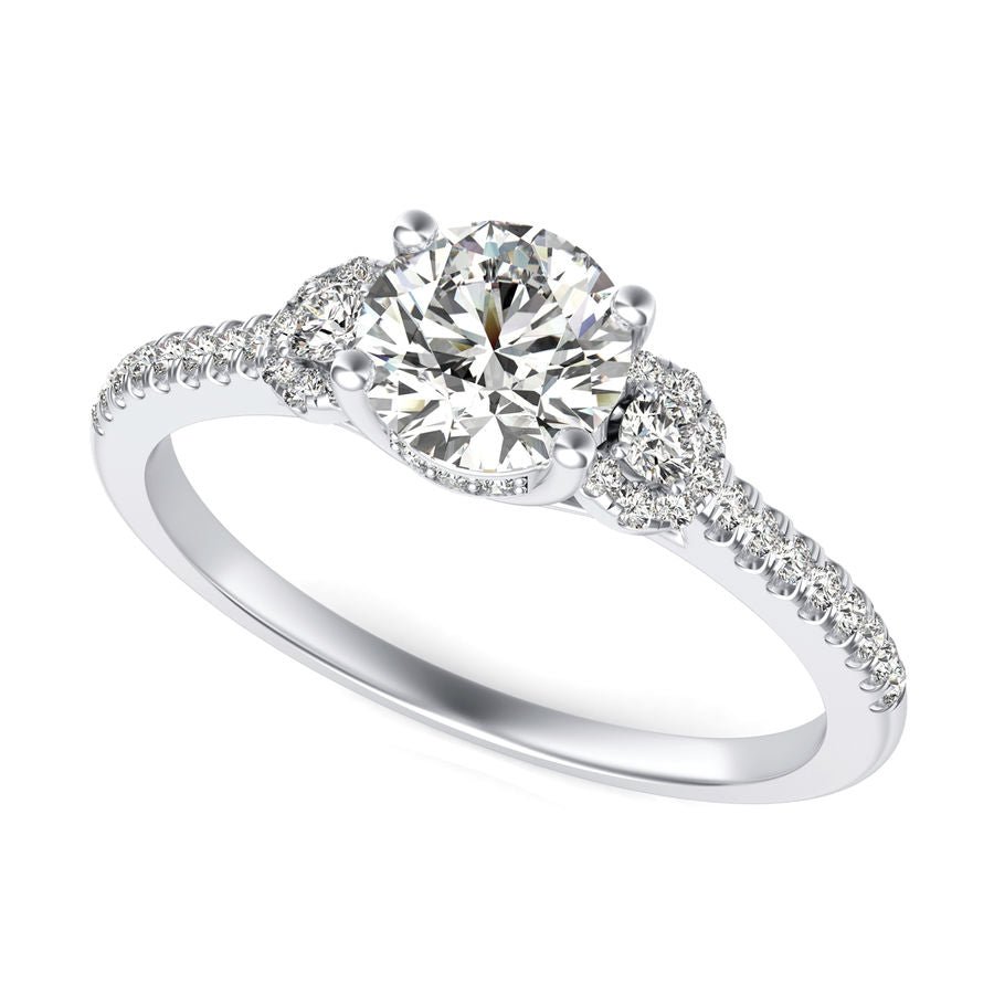 Three Stone Engagement Ring - Jewelry Exchange Center