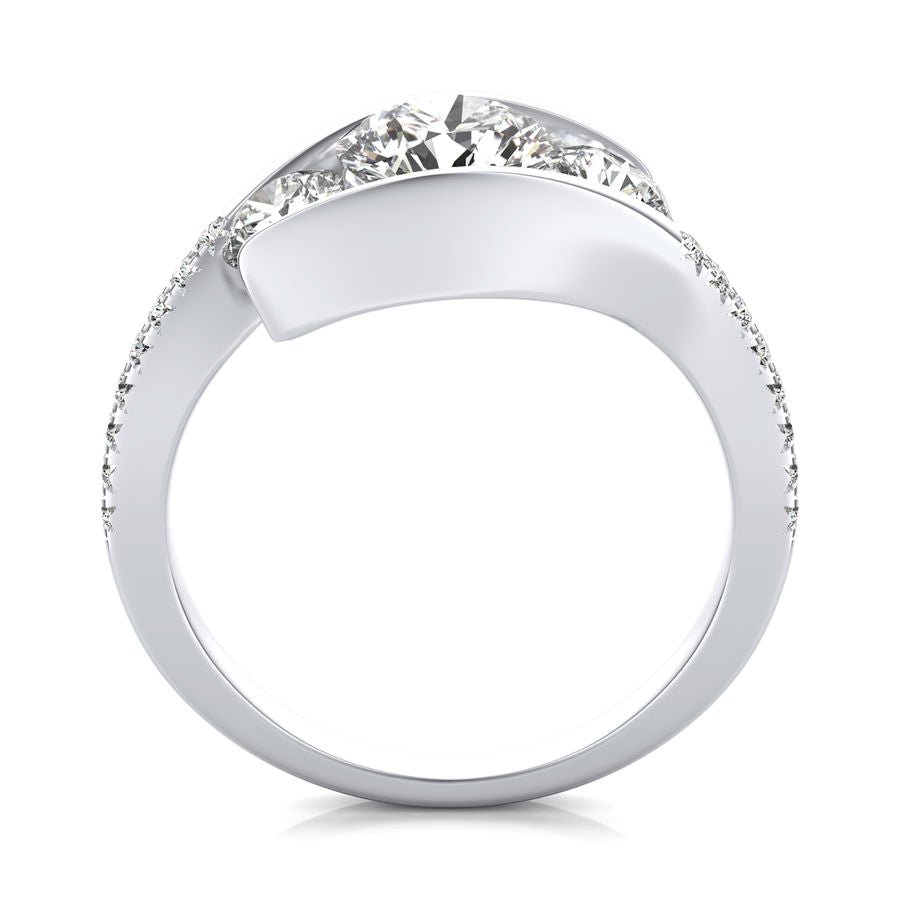 Tension Three Stone Engagement Ring - Jewelry Exchange Center