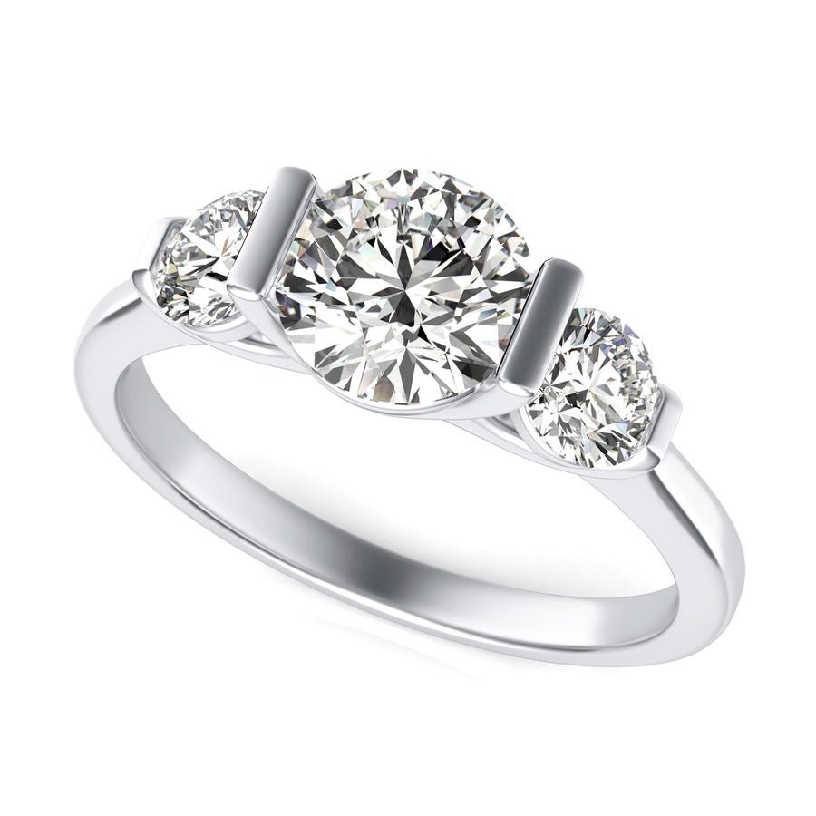 Three Stone Engagement Ring - Jewelry Exchange Center