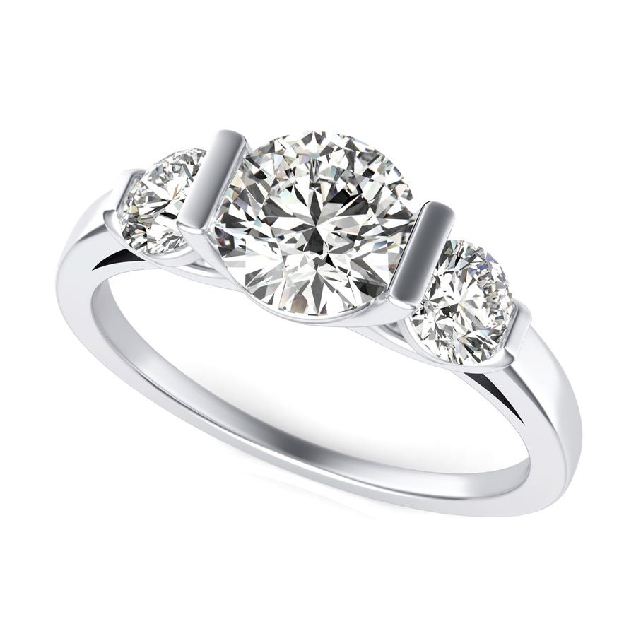 Three Stone Engagement Ring - Jewelry Exchange Center