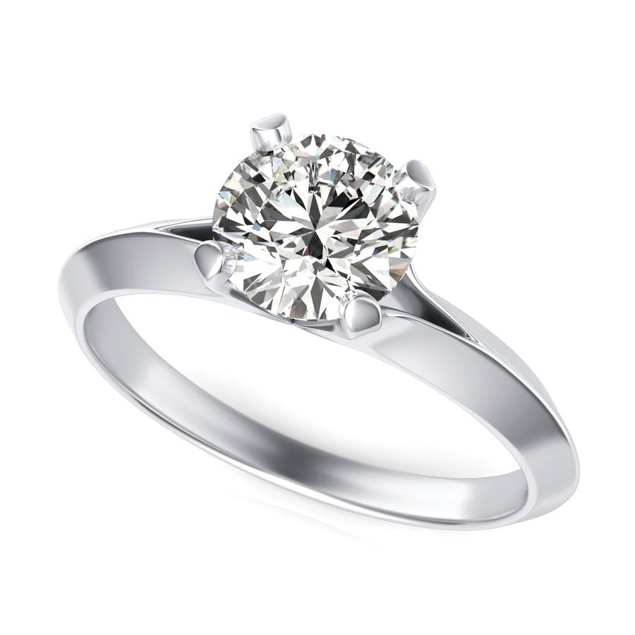 Knife Edge Solitaire Engagement Ring - Jewelry Exchange Center