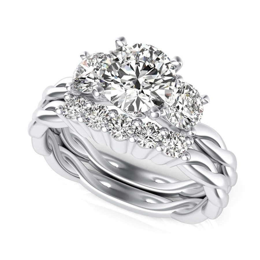 Three Stone Engagement Ring - Jewelry Exchange Center
