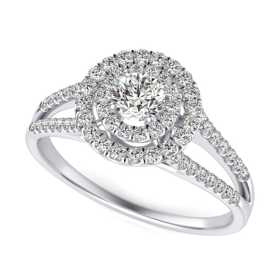 Double Halo Engagement Ring - Jewelry Exchange Center