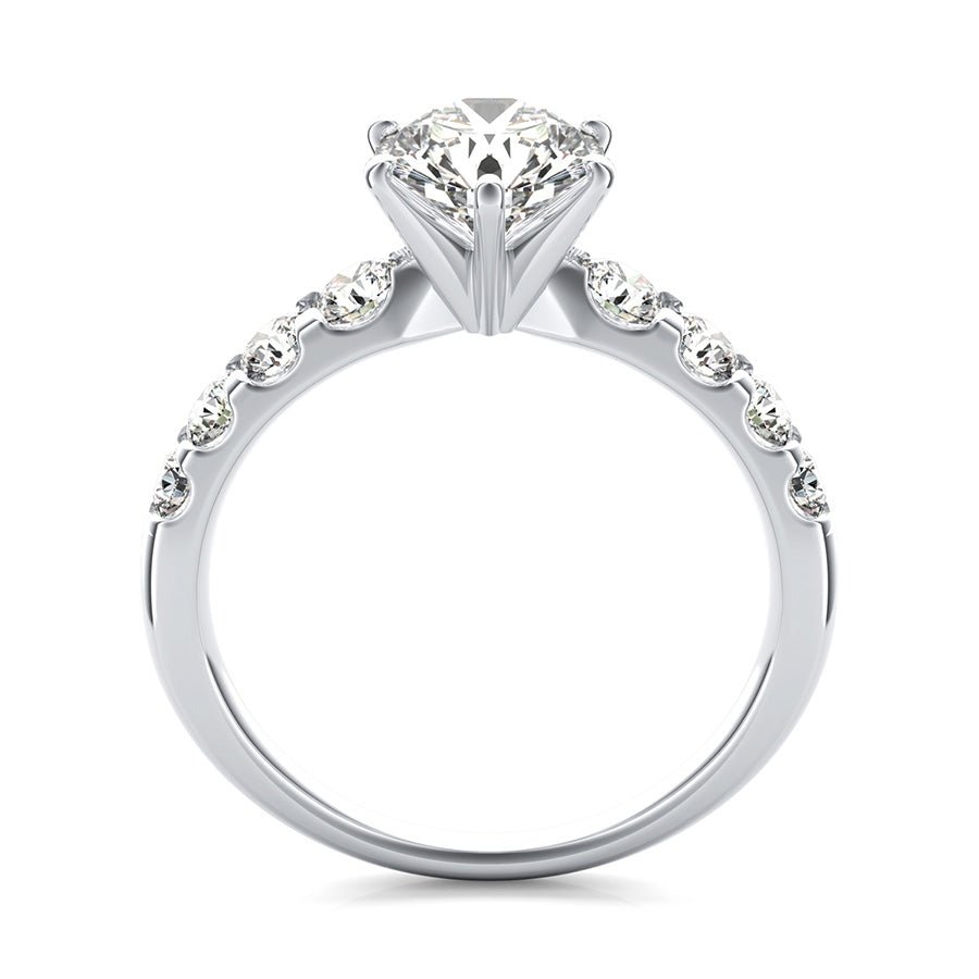 Classic Engagement Ring With Prong Set Side Stones - Jewelry Exchange Center