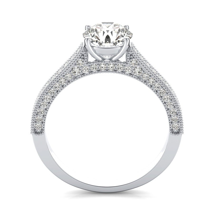 Cathedral Engagement Ring With Milgrain - Jewelry Exchange Center