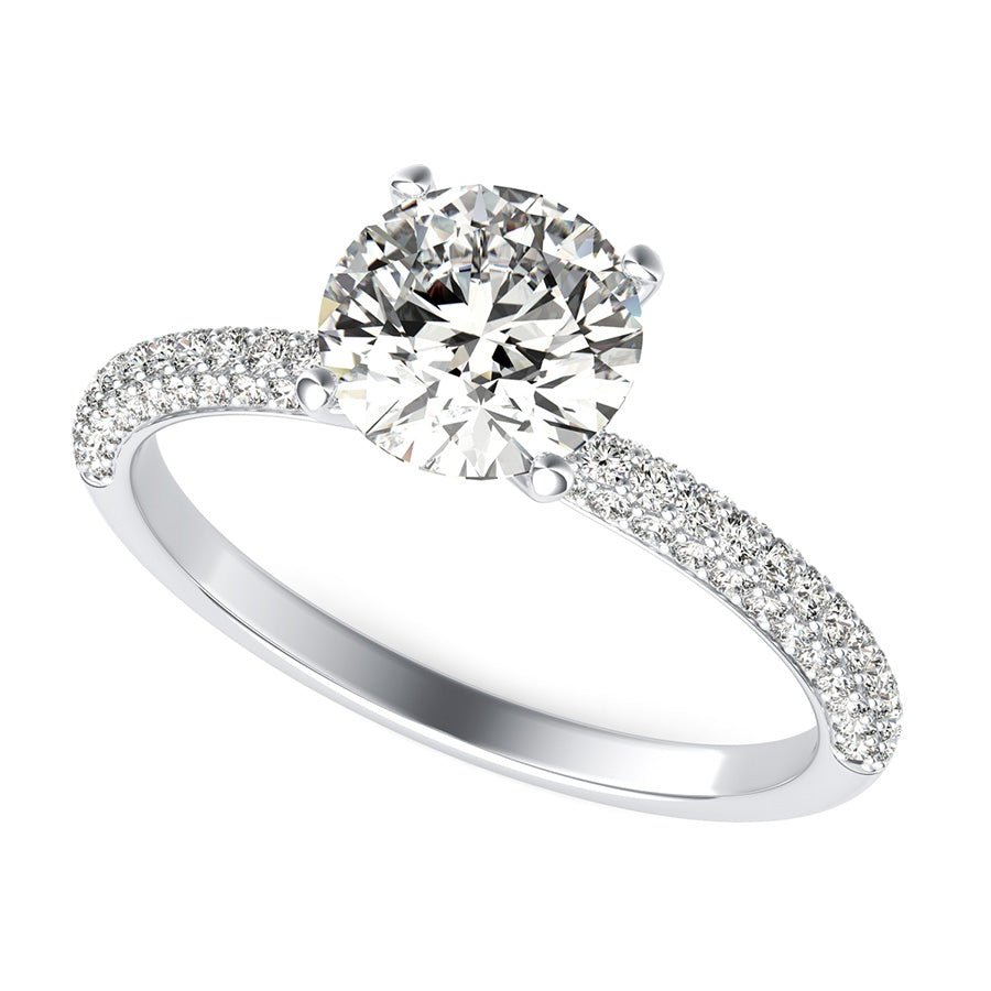Classic Micro - Pave Half Eternity Engagement Ring - Jewelry Exchange Center