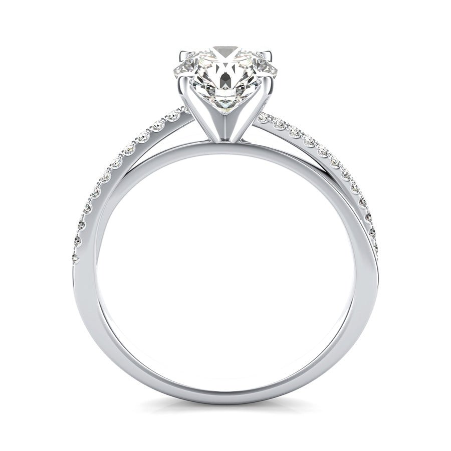 Cathedral Twist Engagement Ring With Side Stones - Jewelry Exchange Center