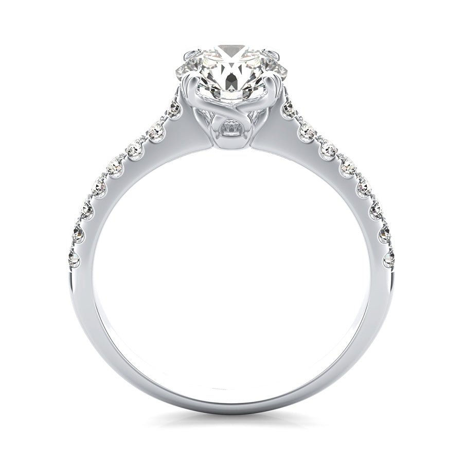 Classic Side Stone Engagement Ring With Twisted Prongs - Jewelry Exchange Center