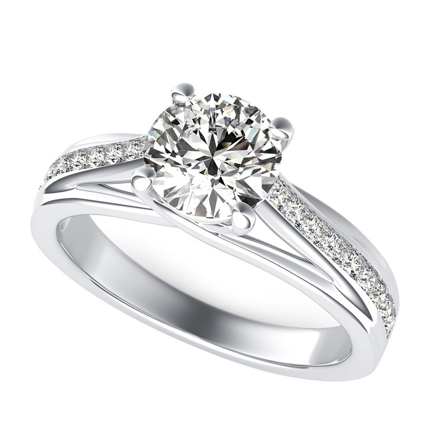Amore Trellis Engagement Ring With Side Stones - Jewelry Exchange Center