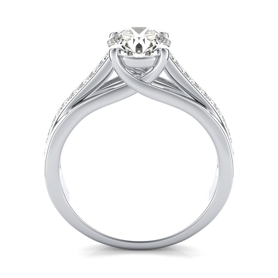 Amore Trellis Engagement Ring With Side Stones - Jewelry Exchange Center