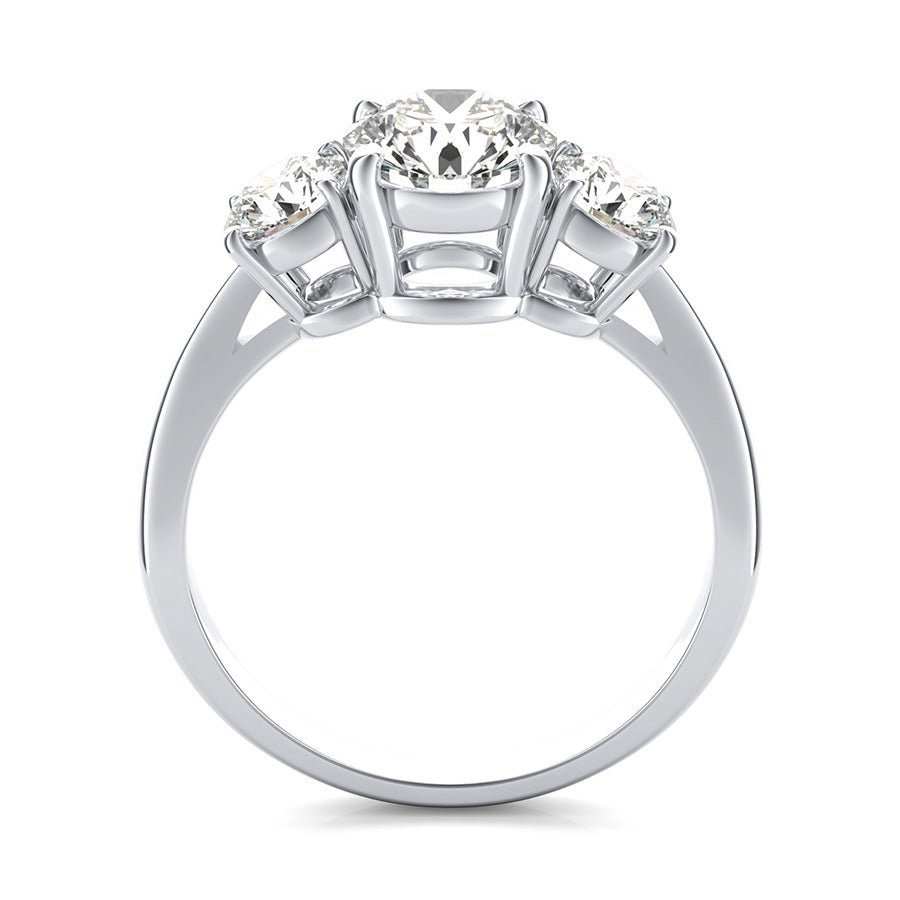 Cathedral Three Stone Basket Engagement Ring - Jewelry Exchange Center