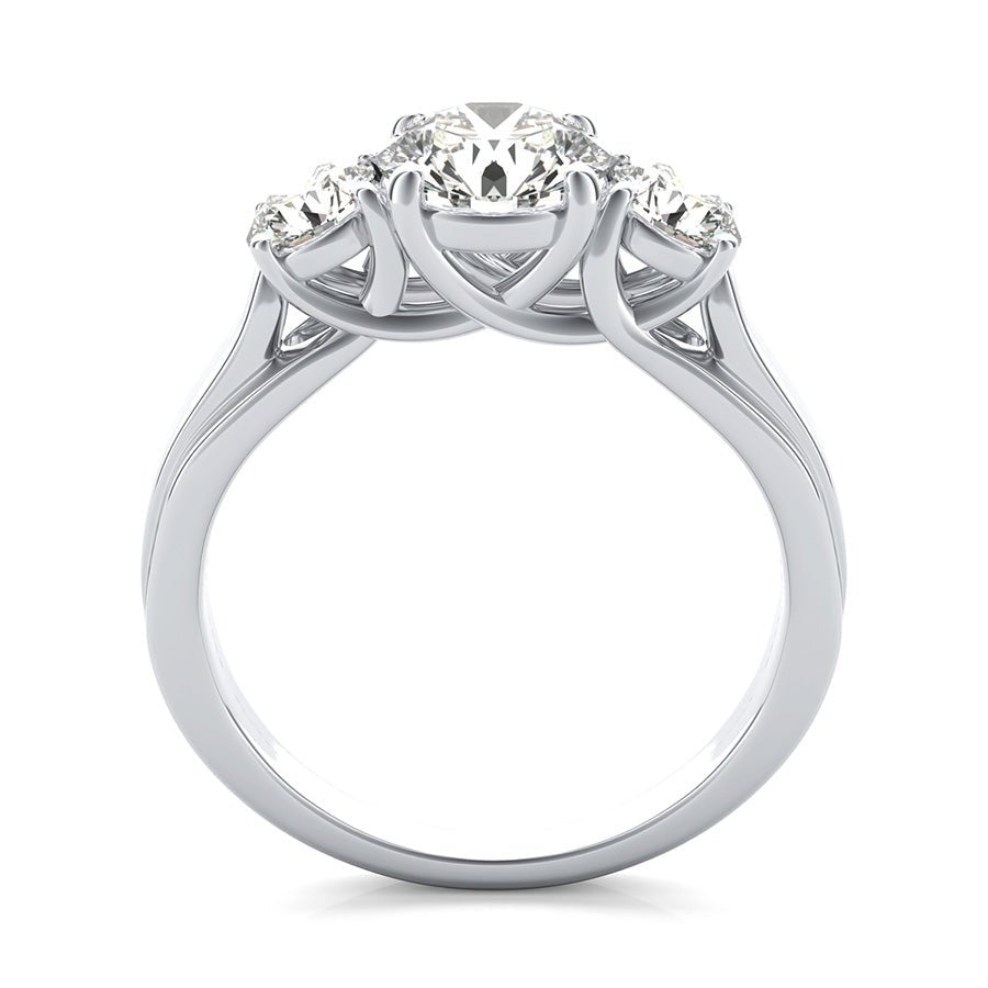 Classic Three Stone Trellis Engagement Ring - Jewelry Exchange Center