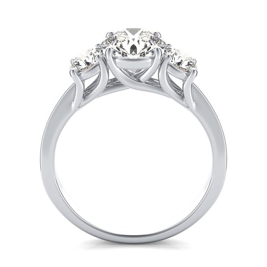 Classic Three Stone Trellis Engagement Ring - Jewelry Exchange Center