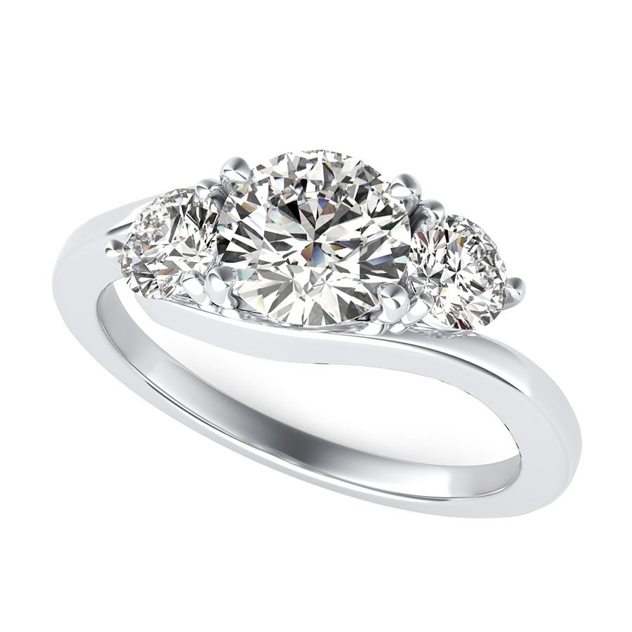 Eluna Prong Set Three Stone Engagement Ring - Jewelry Exchange Center