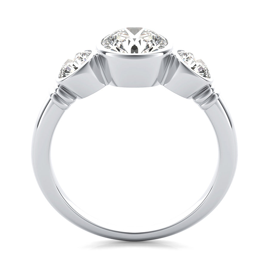 Bezel Three Stone Engagement Ring