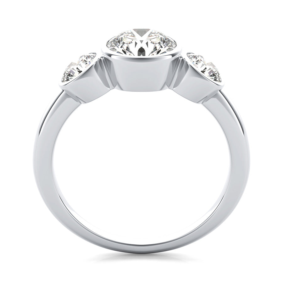 Classic Bezel Three Stone Engagement Ring