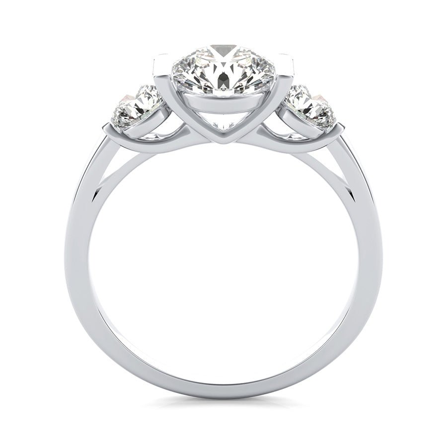 Landora Cathedral Three Stone Engagement Ring - Jewelry Exchange Center