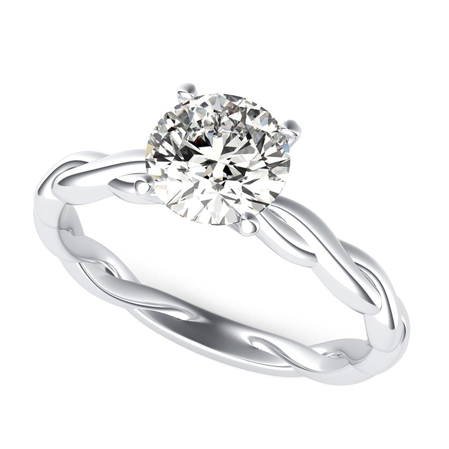Marcela Twist Shank Solitaire Engagement Ring - Jewelry Exchange Center