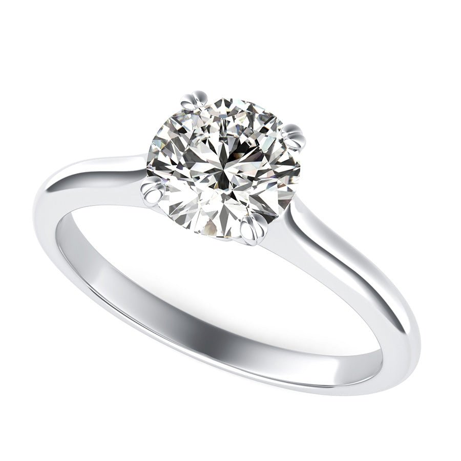 Solitaire Engagement Ring With Twisted Prongs - Jewelry Exchange Center