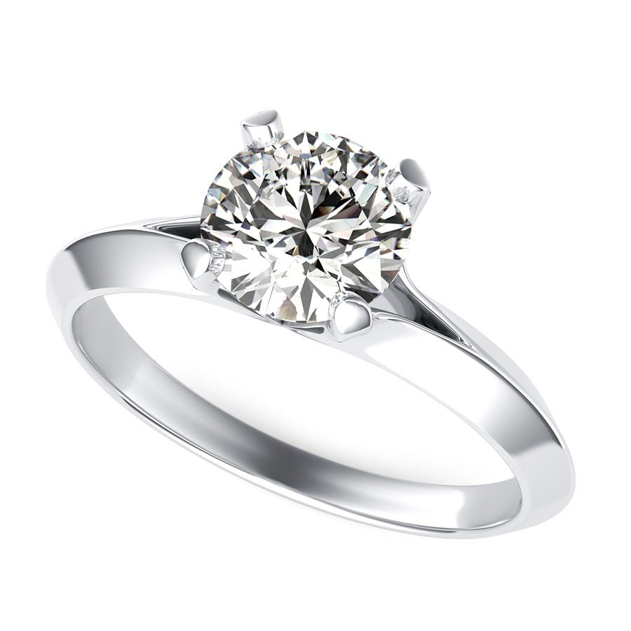Solitaire Engagement Ring With Knife Edge Shank - Jewelry Exchange Center