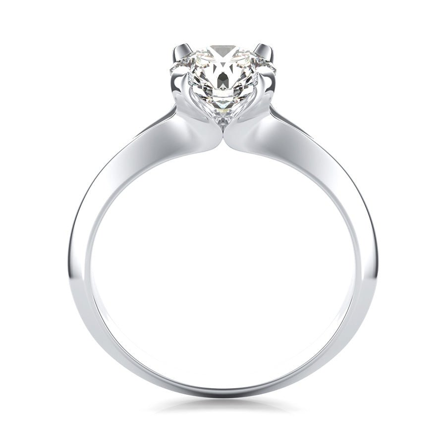 Solitaire Engagement Ring With Knife Edge Shank - Jewelry Exchange Center