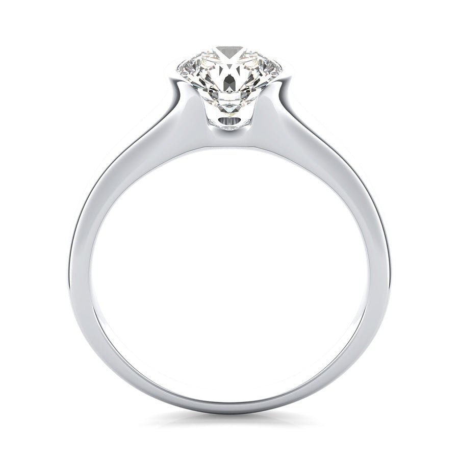 Half Bezel Solitaire Engagement Ring - Jewelry Exchange Center